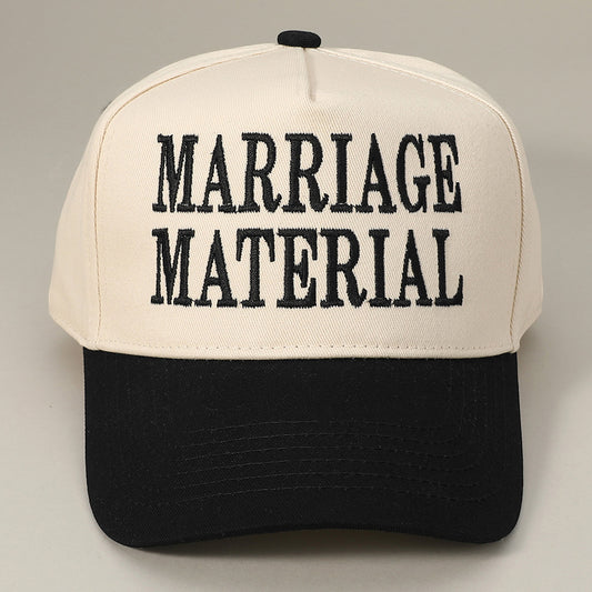 HATEGORY MARRIAGE MATERIAL Message Embroidered Baseball Cap
