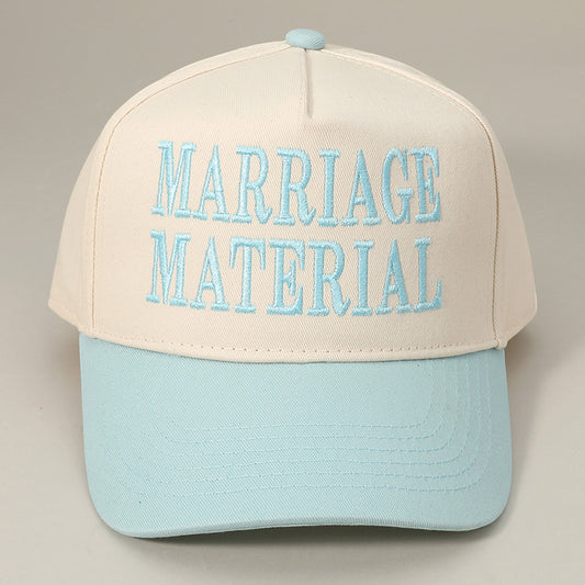 HATEGORY MARRIAGE MATERIAL Message Embroidered Baseball Cap