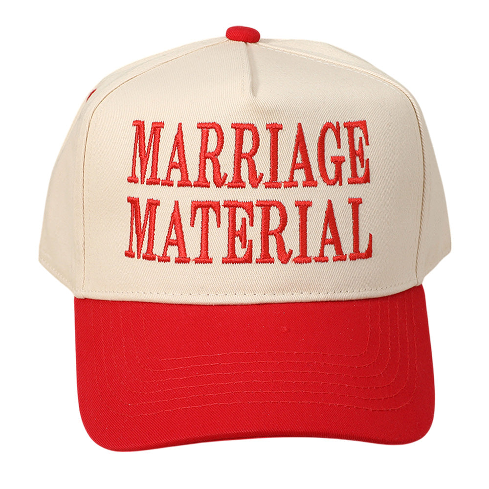 HATEGORY MARRIAGE MATERIAL Message Embroidered Baseball Cap