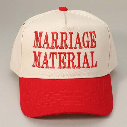 HATEGORY MARRIAGE MATERIAL Message Embroidered Baseball Cap