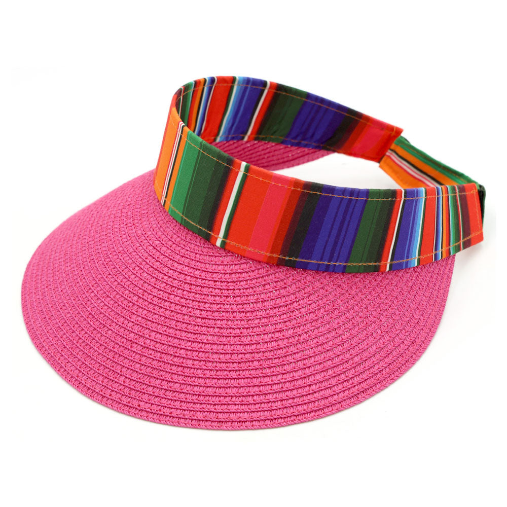 HATEGORY Serape Straw Visor Sun Hat