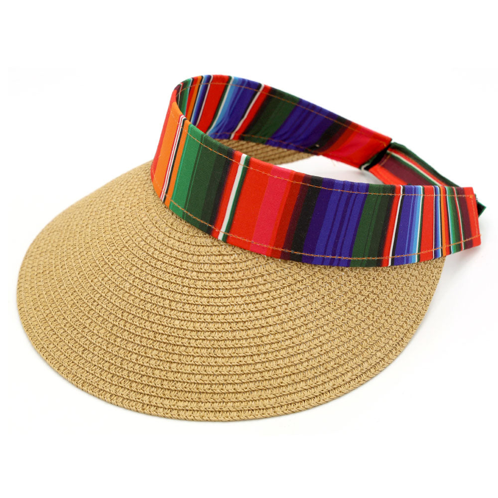 HATEGORY Serape Straw Visor Sun Hat