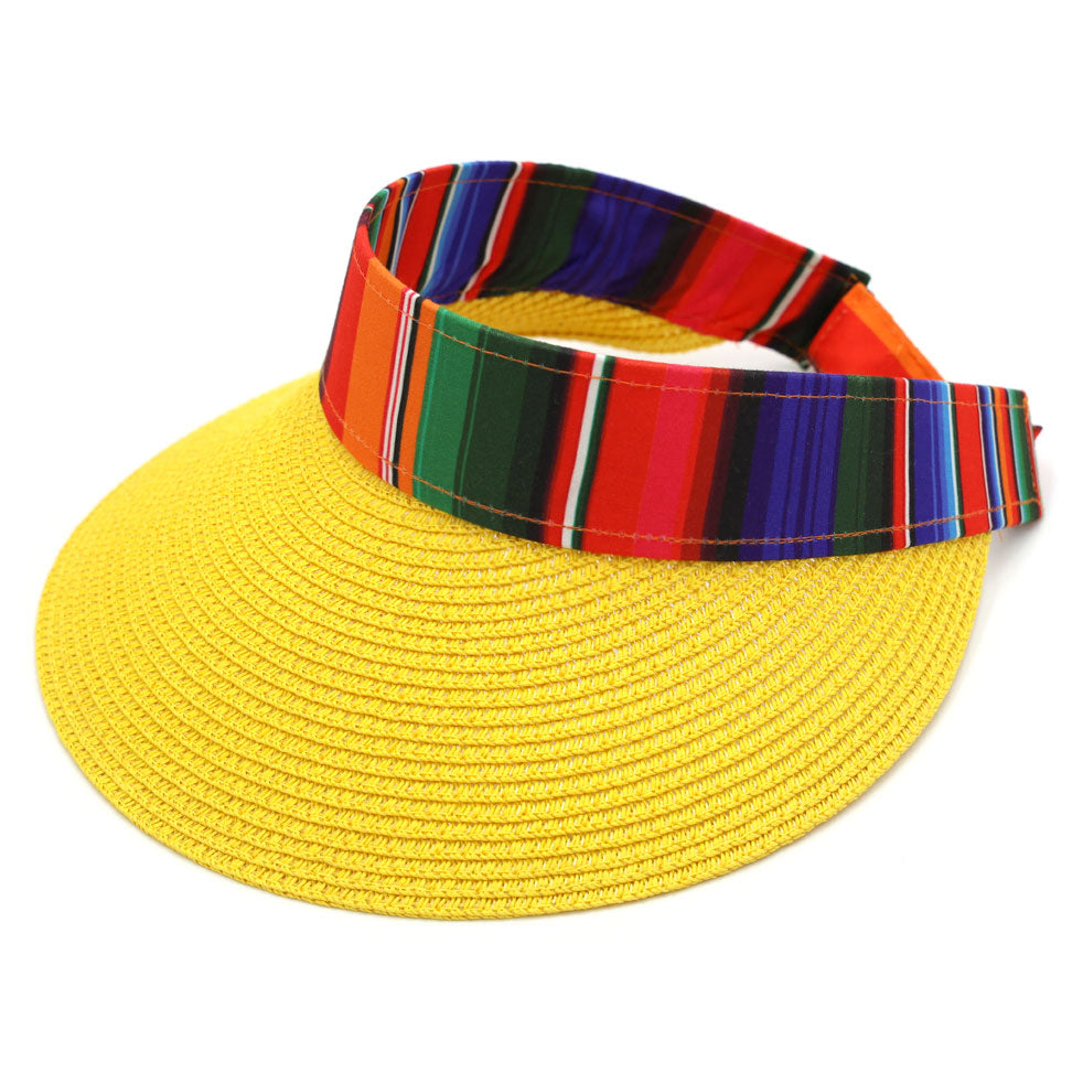 HATEGORY Serape Straw Visor Sun Hat