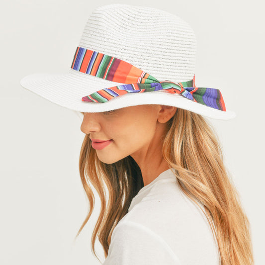 HATEGORY Serape Band Straw Panama Sun Hat