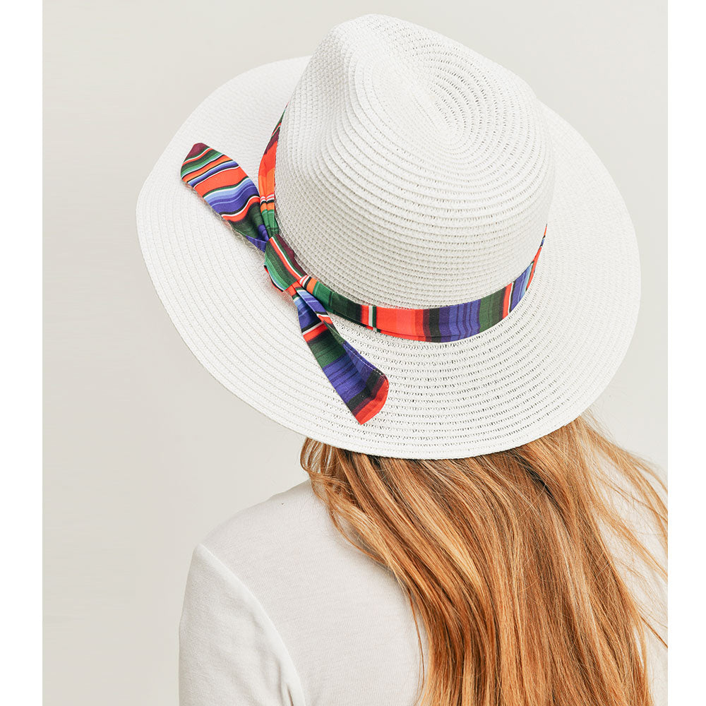 HATEGORY Serape Band Straw Panama Sun Hat
