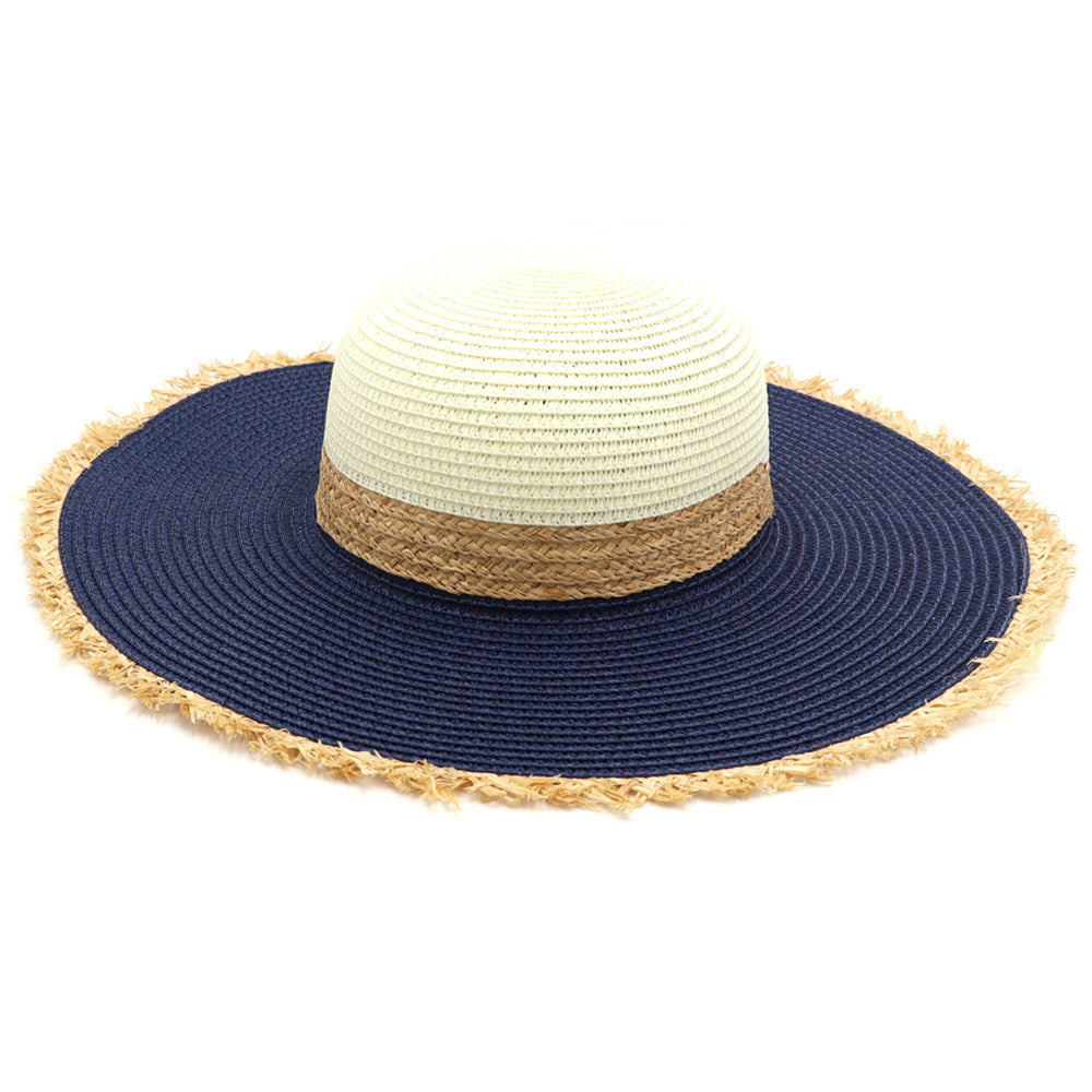 HATEGORY Frayed Edge Straw Floppy Sun Hat