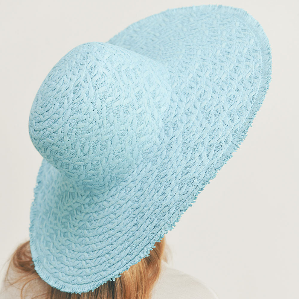 HATEGORY Trim Detailed Solid Straw Sun Hat