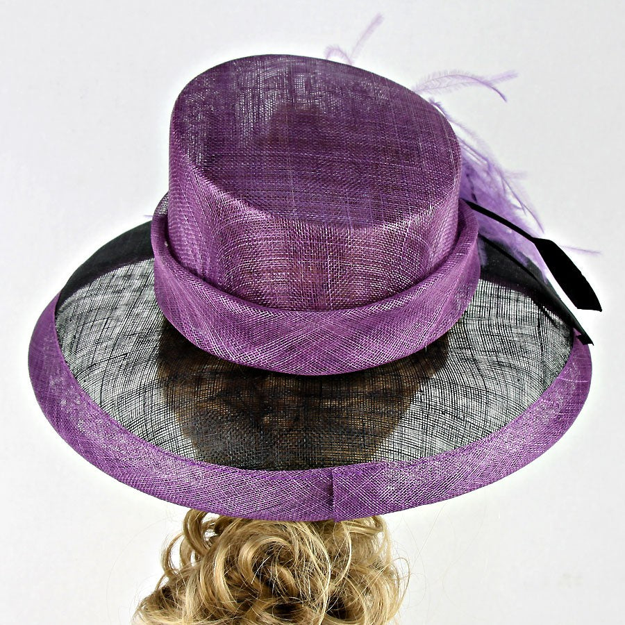 HATEGORY Chic Feathered Sinamay Hat