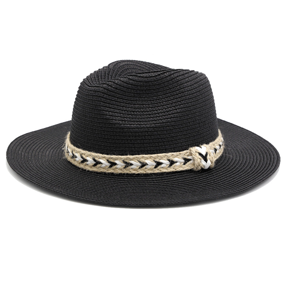 HATEGORY Braided Jute Band Straw Panama Sun Hat