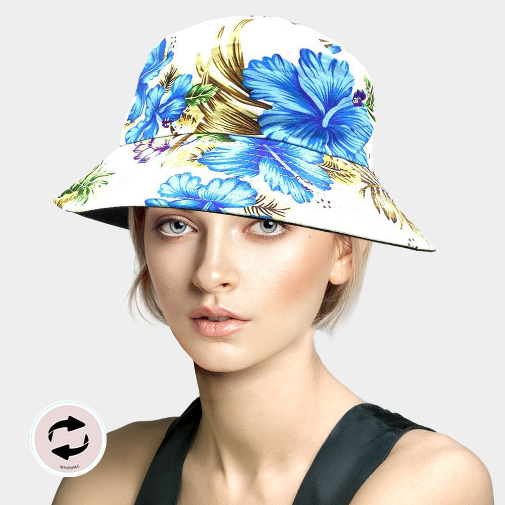 HATEGORY Reversible Floral Print Bucket Hat