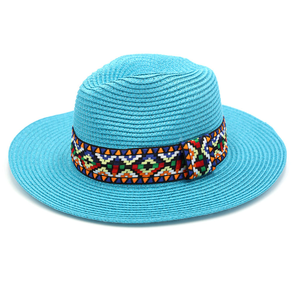 HATEGORY Aztec Band Straw Panama Sun Hat