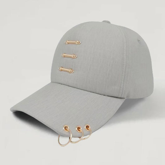 HATEGORY Metal Ring Pointed Baseball Cap
