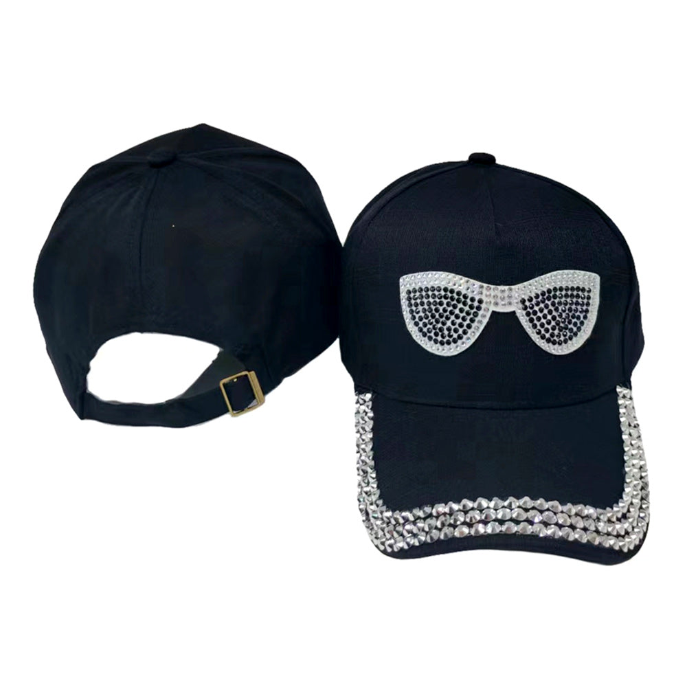 HATEGORY Bling Sunglasses Accented Studded Baseball Cap