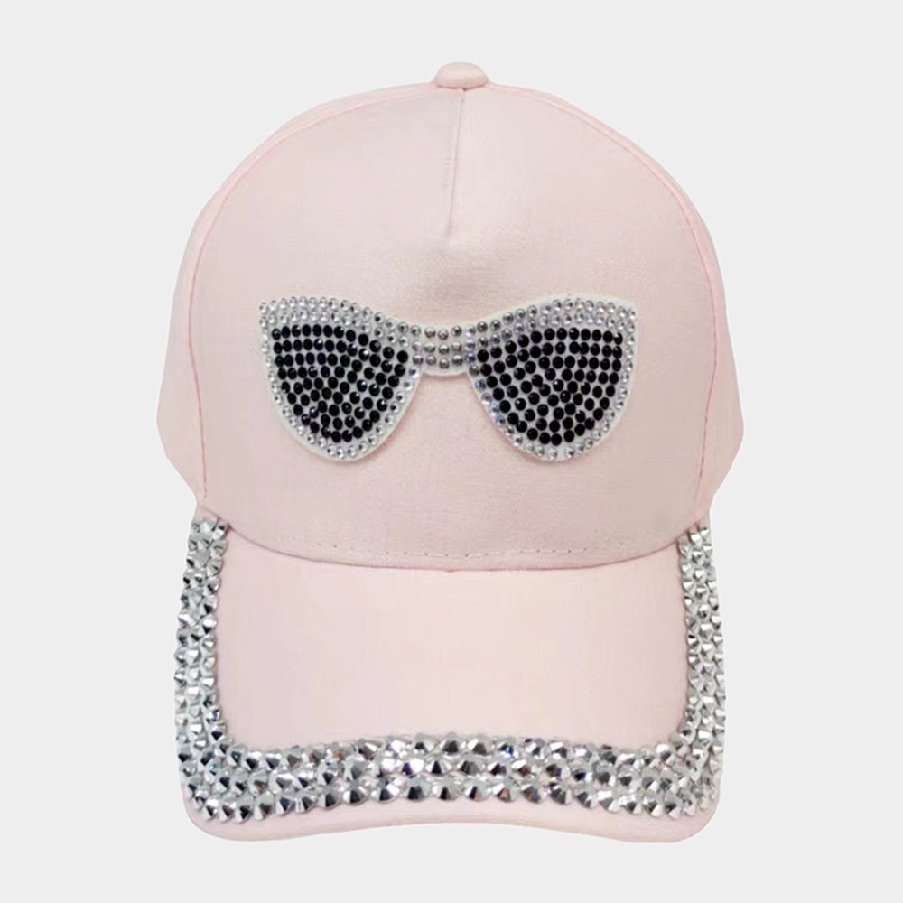HATEGORY Bling Sunglasses Accented Studded Baseball Cap