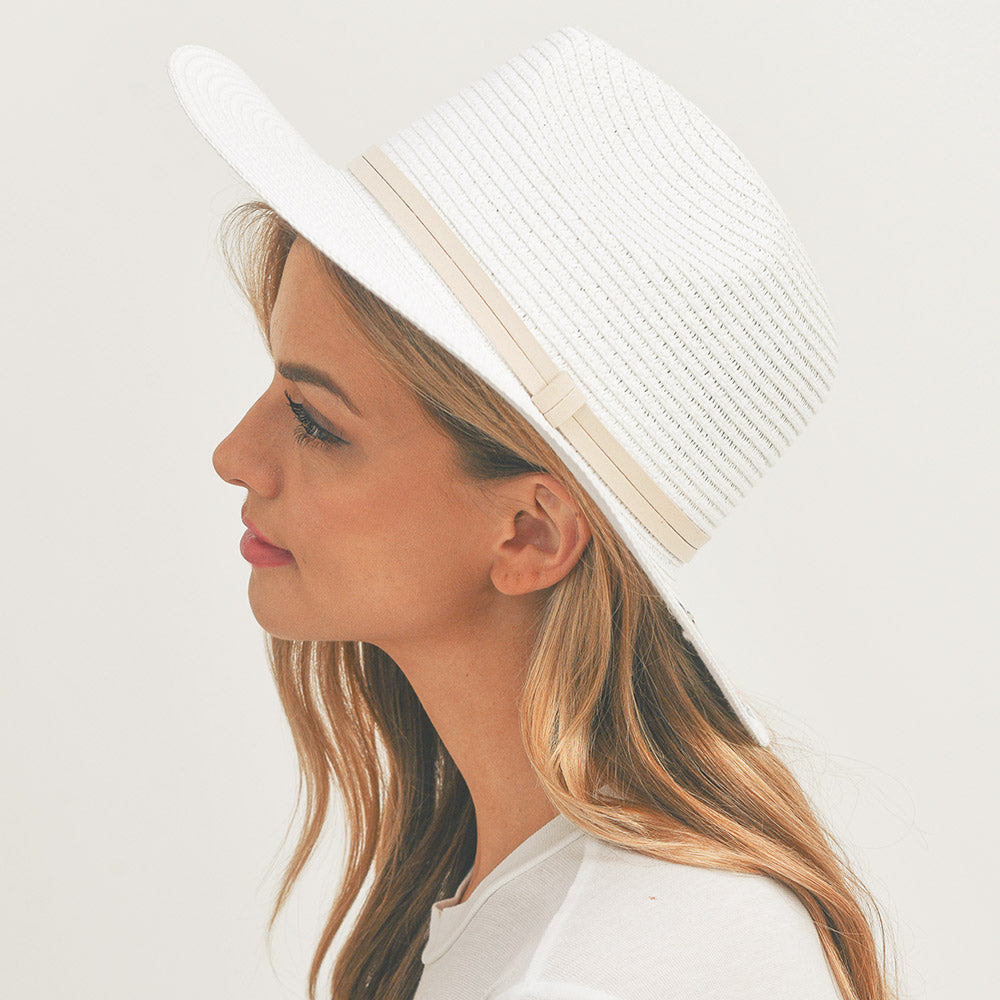 HATEGORY Vacay Vibes Sequin Message Straw Panama Sun Hat