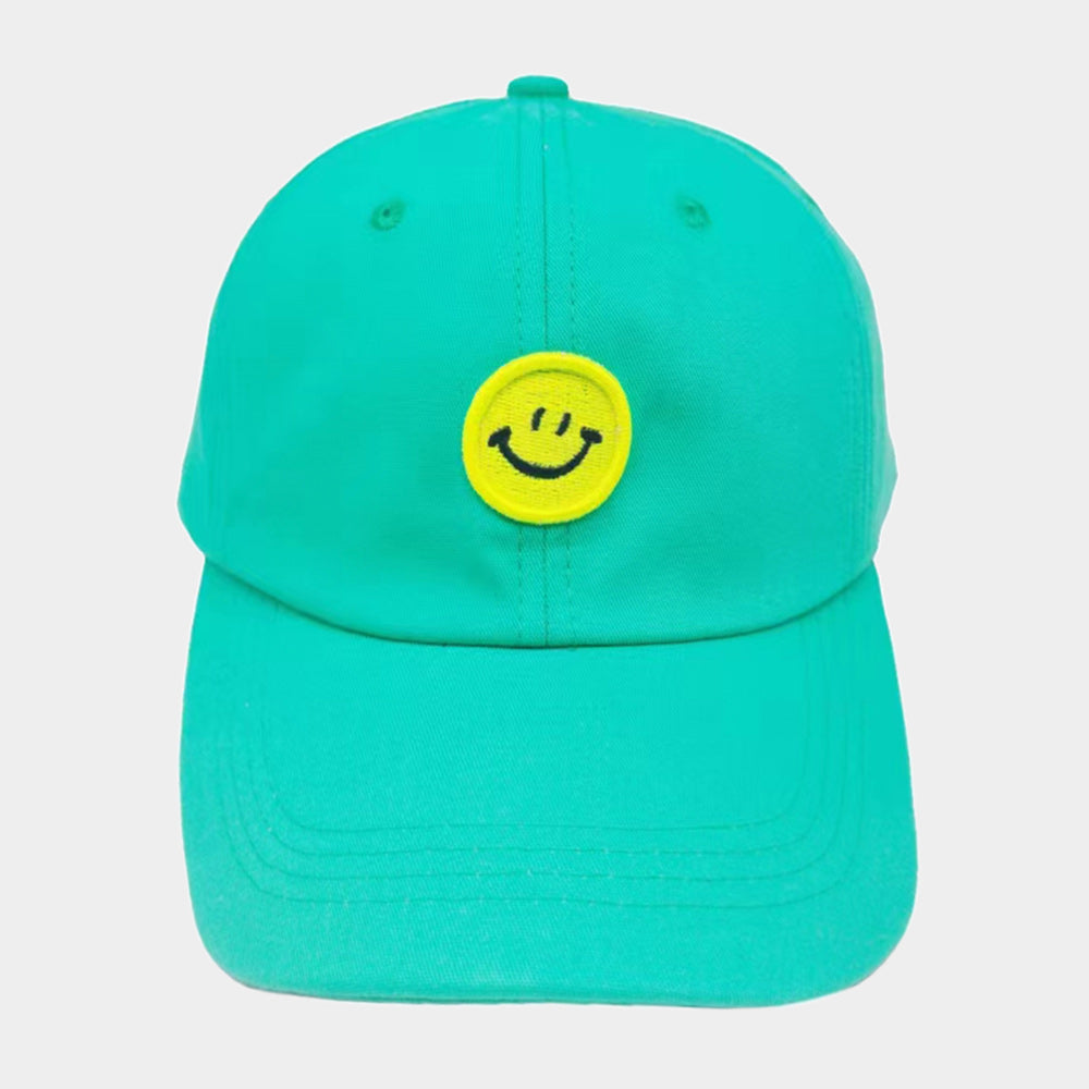 HATEGORY Smile Accented Solid Baseball Cap