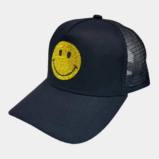 HATEGORY Bling Smile Accented Mesh Back Baseball Cap