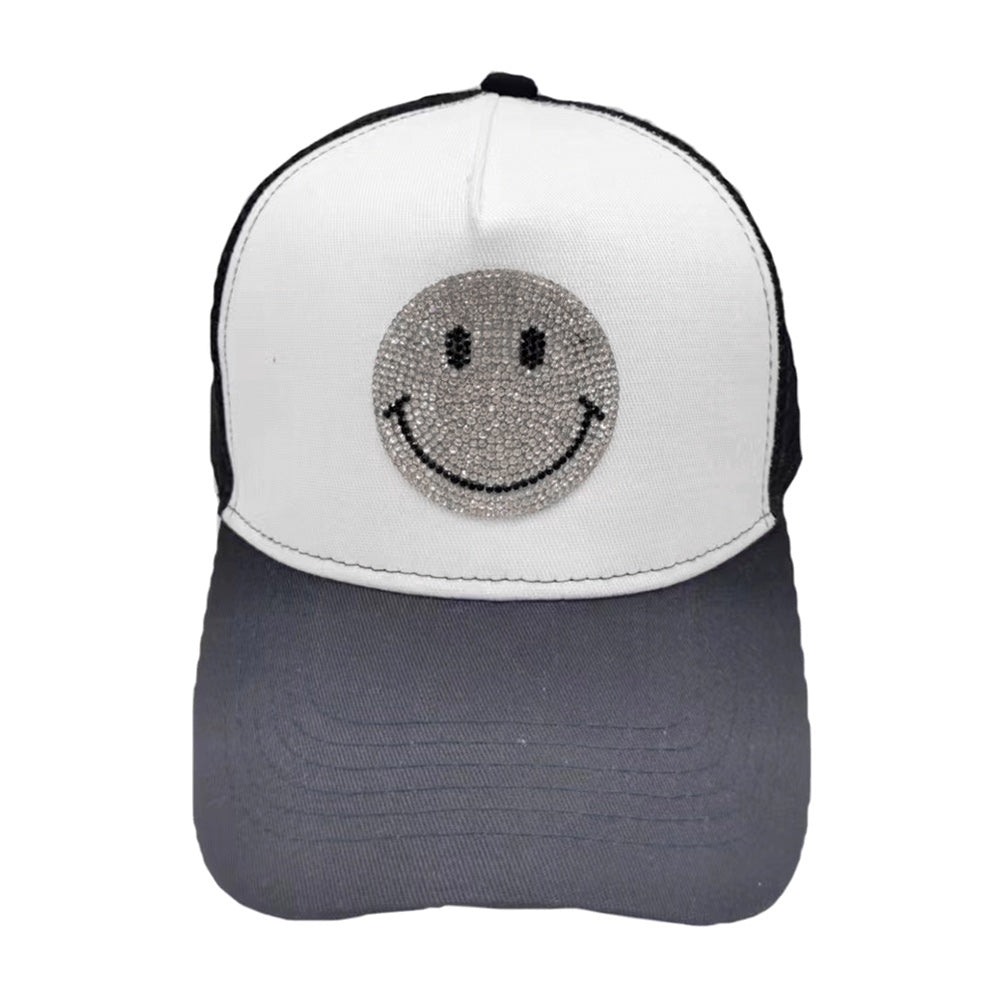 HATEGORY Bling Smile Accented Mesh Back Baseball Cap