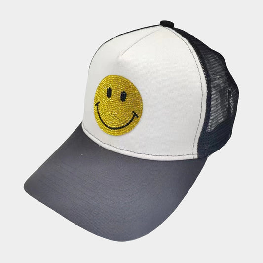 HATEGORY Bling Smile Accented Mesh Back Baseball Cap
