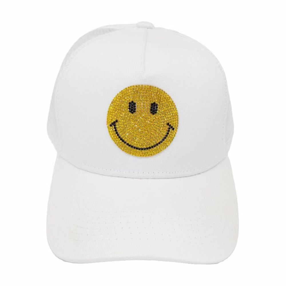 HATEGORY Bling Smile Accented Mesh Back Baseball Cap