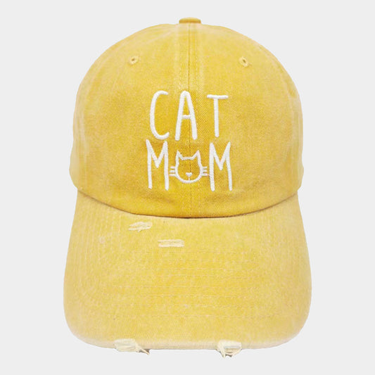 HATEGORY Cat Mom Message Baseball Cap
