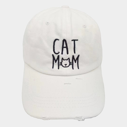 HATEGORY Cat Mom Message Baseball Cap