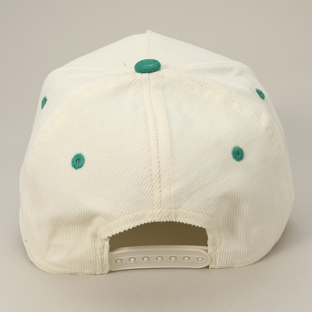 HATEGORY LUCKY CHARM Message Embroidered Corduroy Baseball Cap