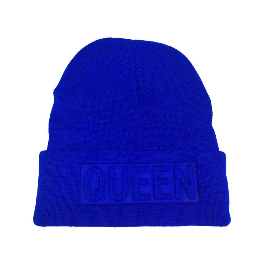 HATEGORY Queen Message Solid Knit Beanie Hat