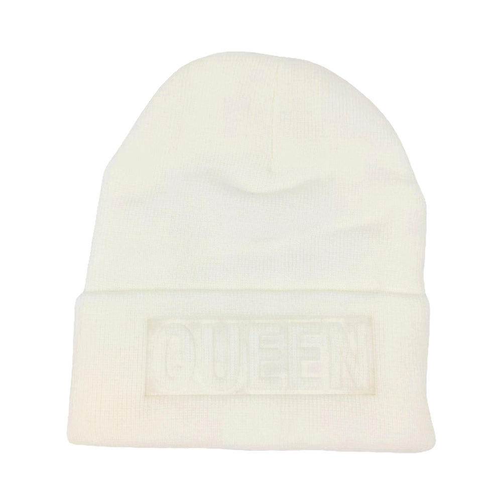 HATEGORY Queen Message Solid Knit Beanie Hat
