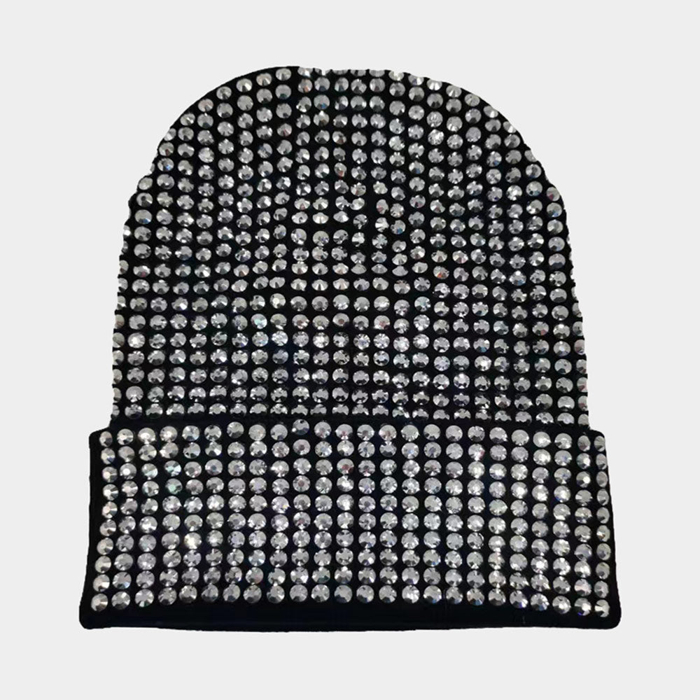 HATEGORY Studded Solid Knit Beanie Hat