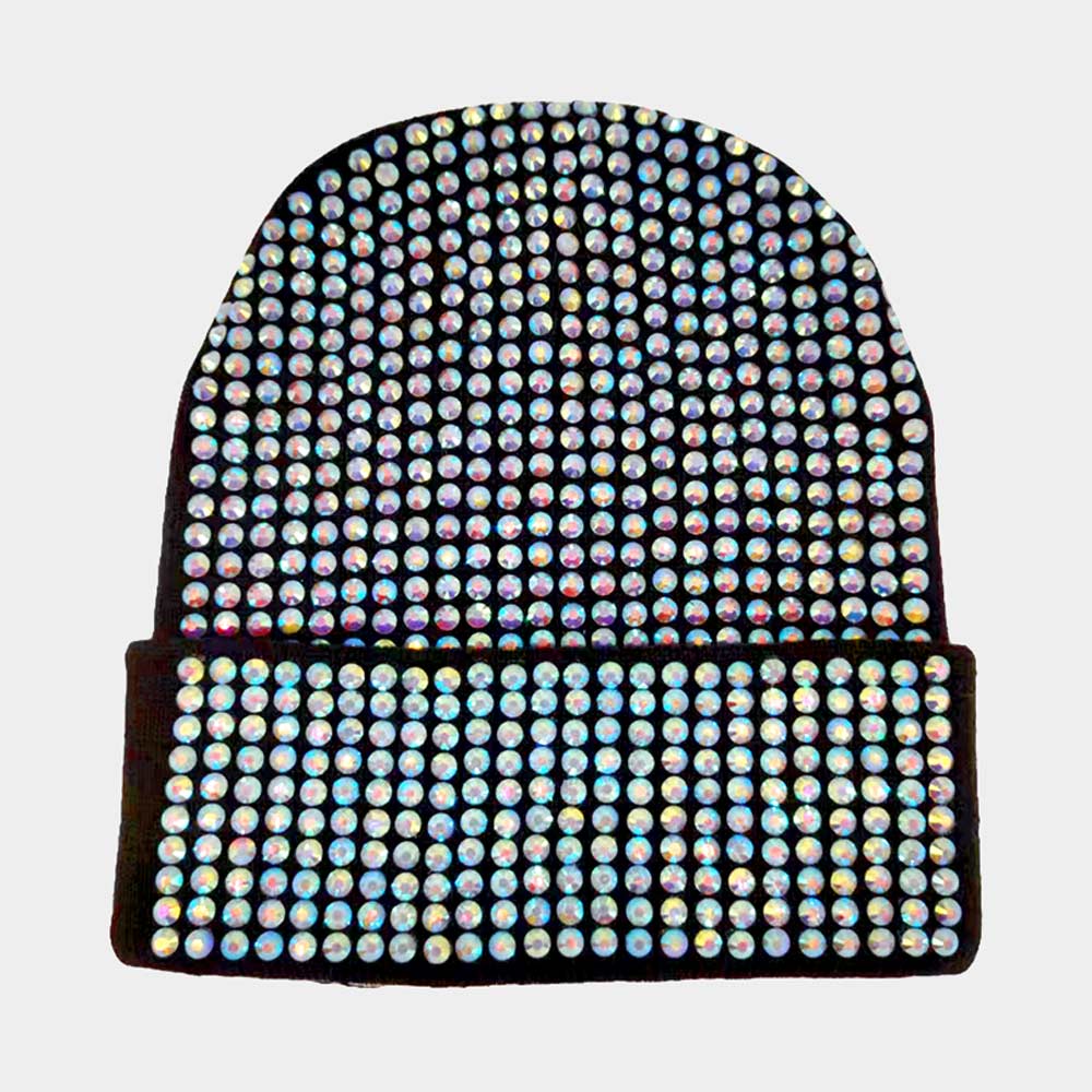 HATEGORY Studded Solid Knit Beanie Hat