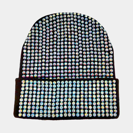 HATEGORY Studded Solid Knit Beanie Hat