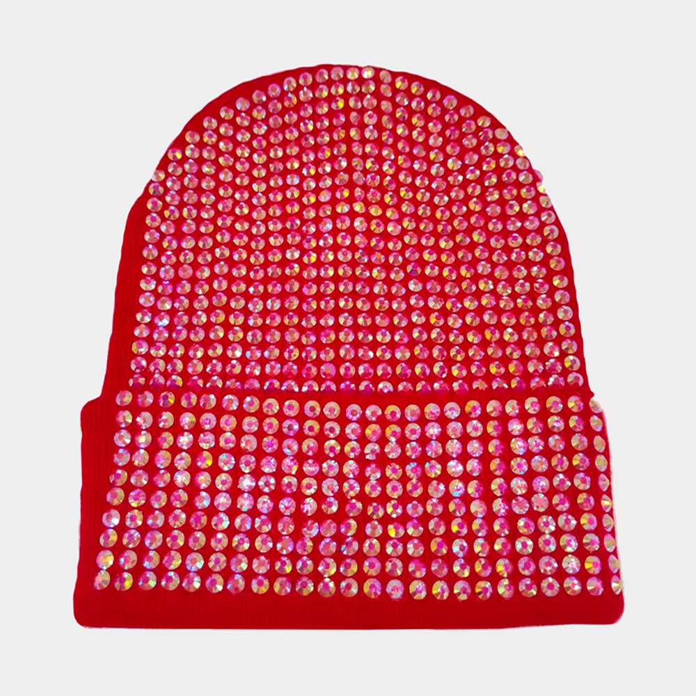 HATEGORY Studded Solid Knit Beanie Hat