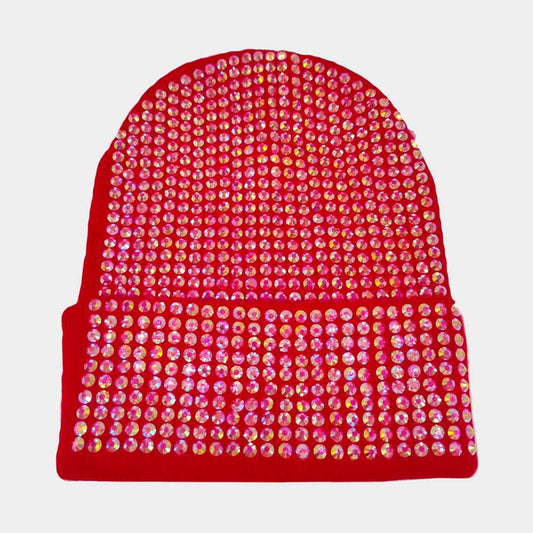 HATEGORY Studded Solid Knit Beanie Hat
