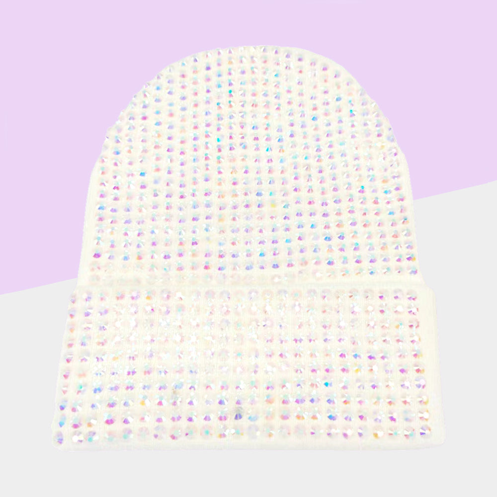 HATEGORY Studded Solid Knit Beanie Hat