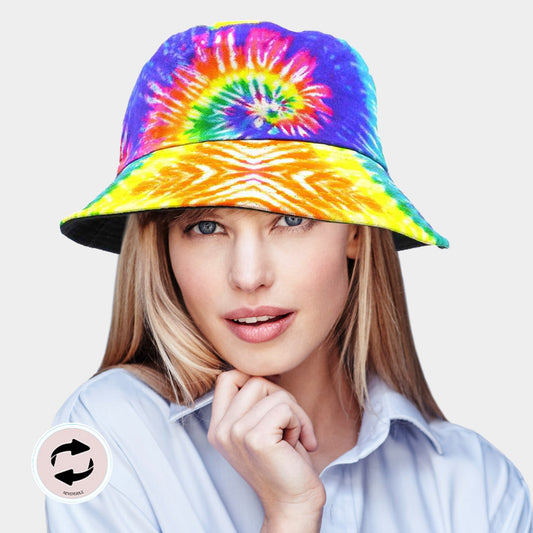 HATEGORY Reversible Tie Dye Print Bucket Hat