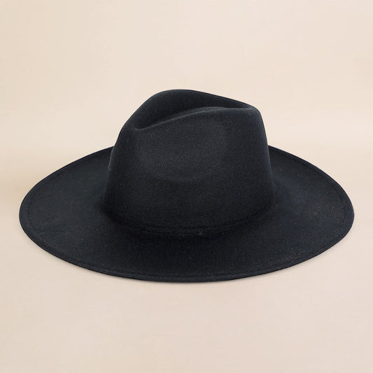 HATEGORY Solid Fedora Panama Hat