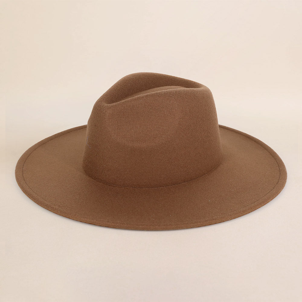 HATEGORY Solid Fedora Panama Hat