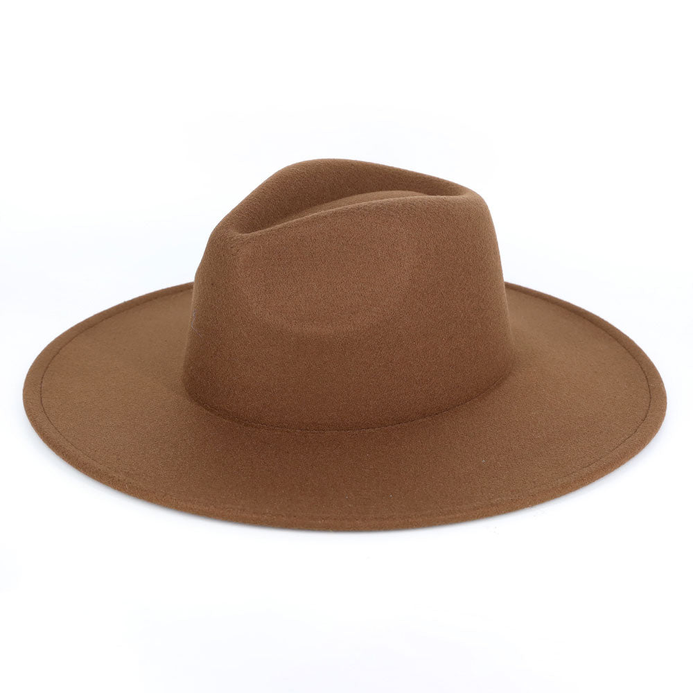 HATEGORY Solid Fedora Panama Hat