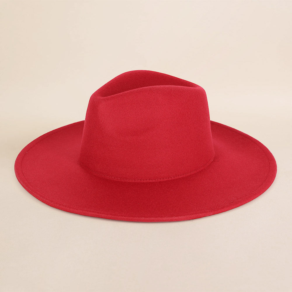HATEGORY Solid Fedora Panama Hat