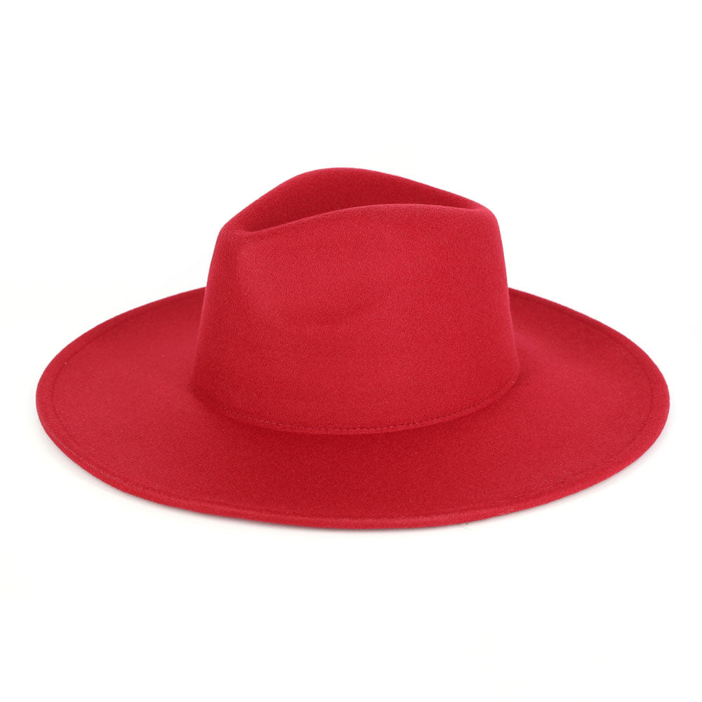 HATEGORY Solid Fedora Panama Hat