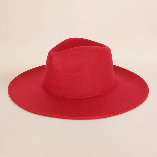 HATEGORY Solid Fedora Panama Hat