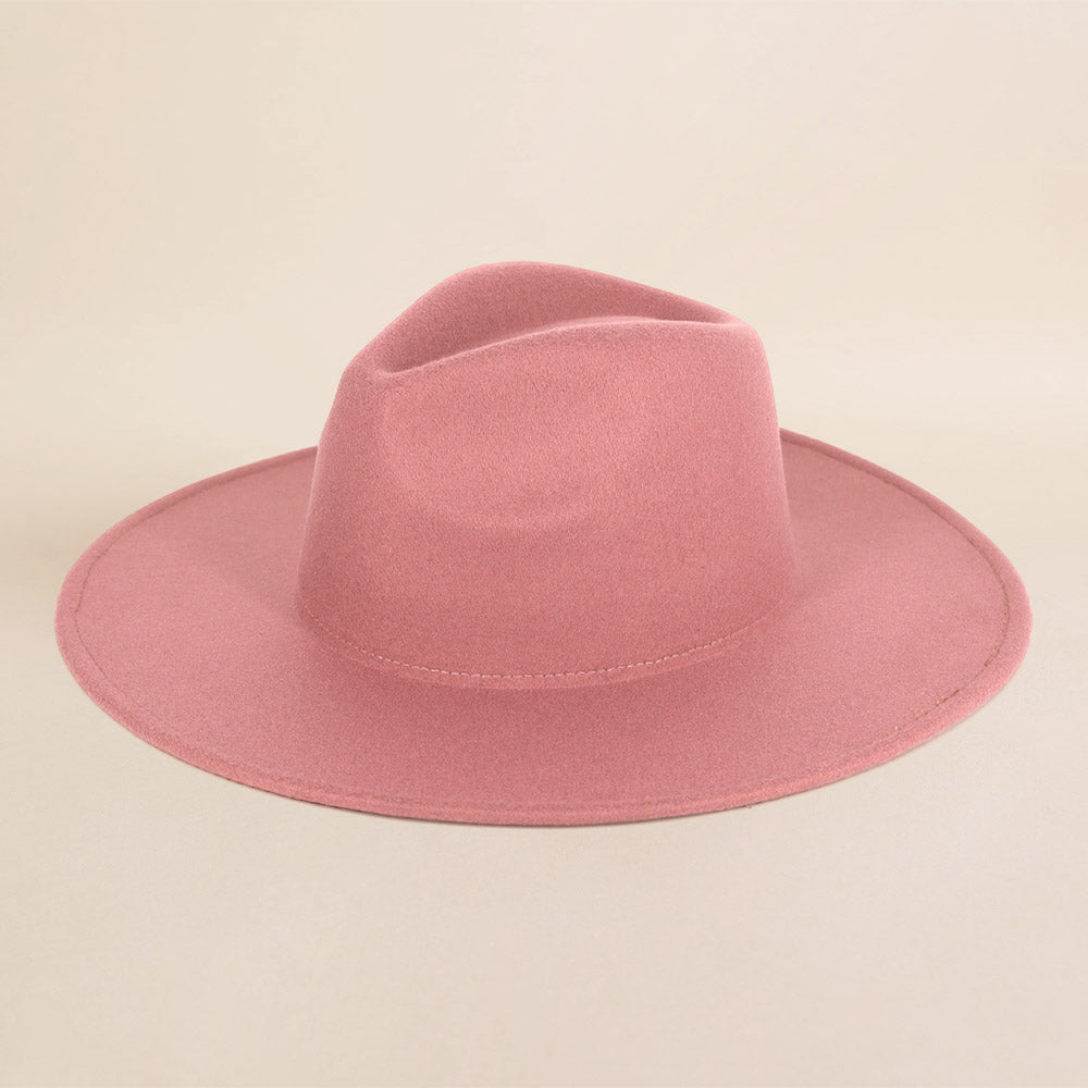 HATEGORY Solid Fedora Panama Hat