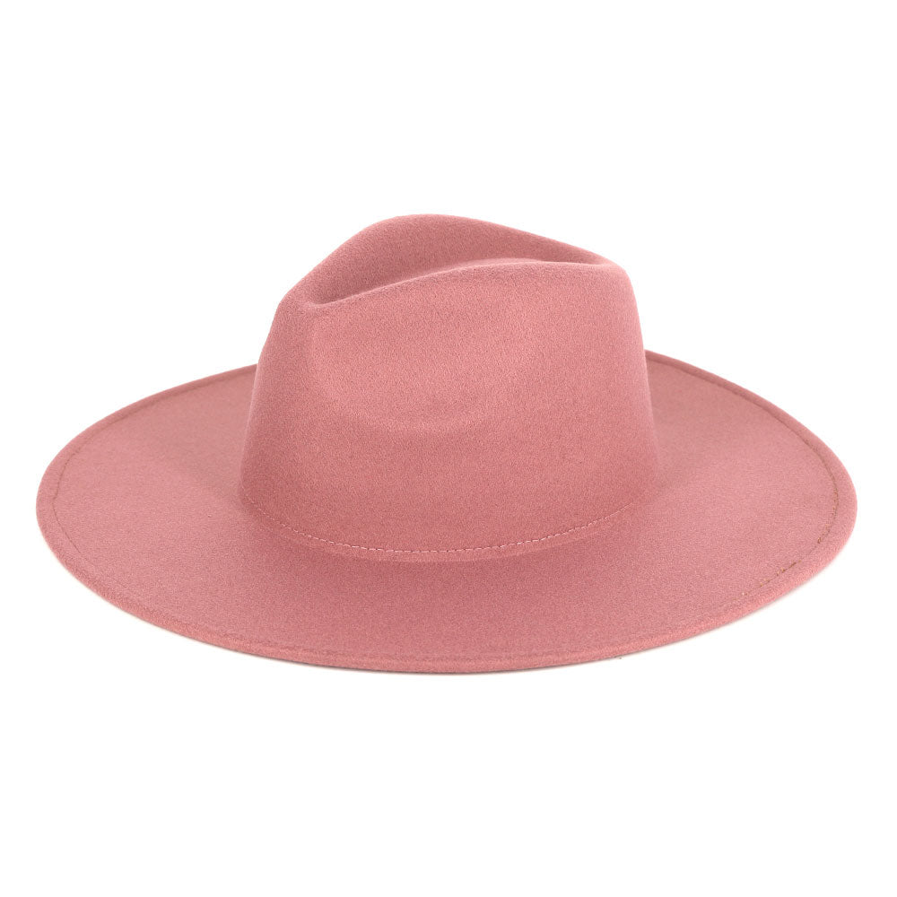 HATEGORY Solid Fedora Panama Hat