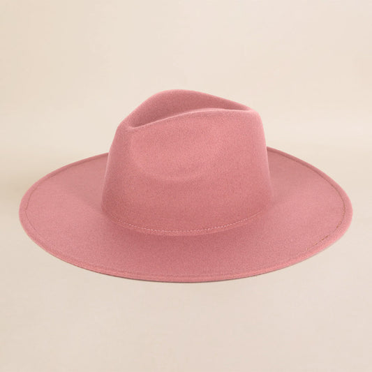 HATEGORY Solid Fedora Panama Hat