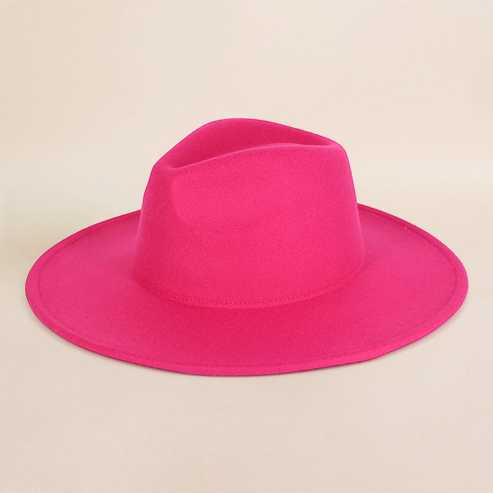 HATEGORY Solid Fedora Panama Hat