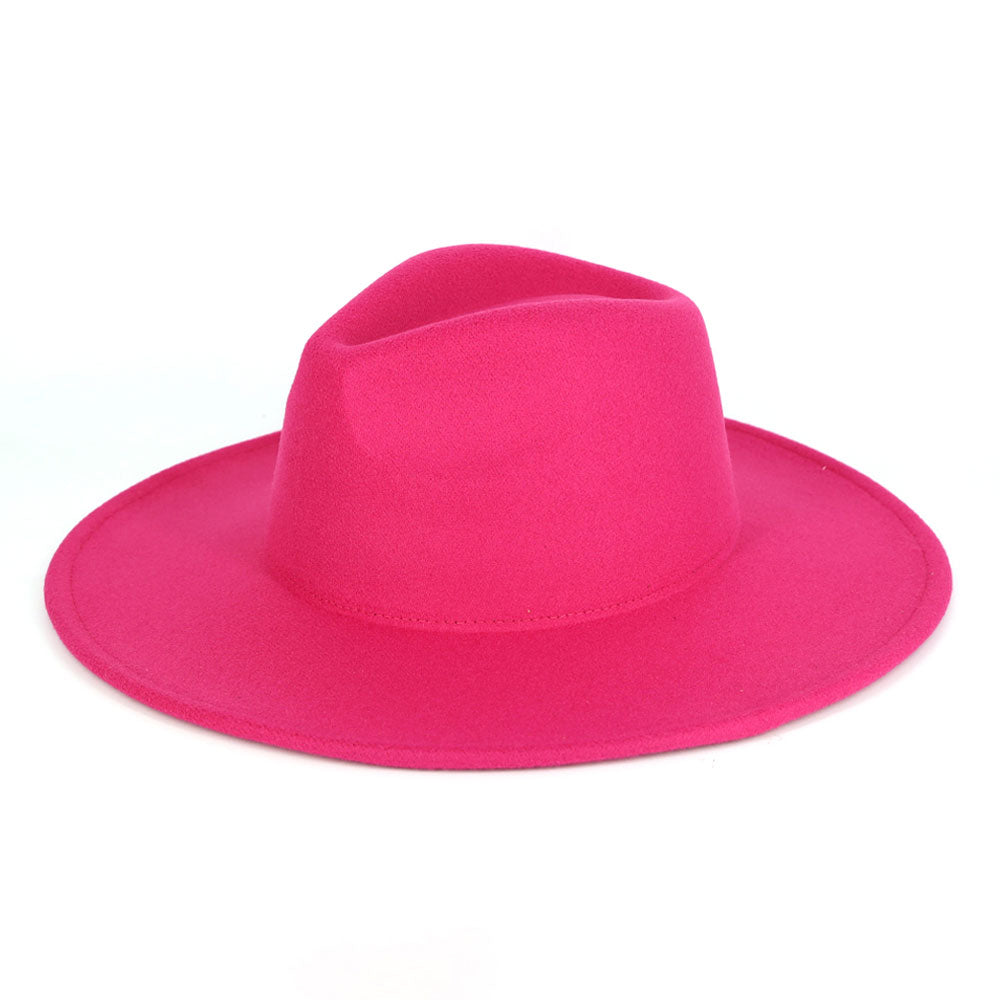 HATEGORY Solid Fedora Panama Hat