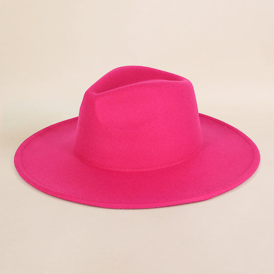 HATEGORY Solid Fedora Panama Hat