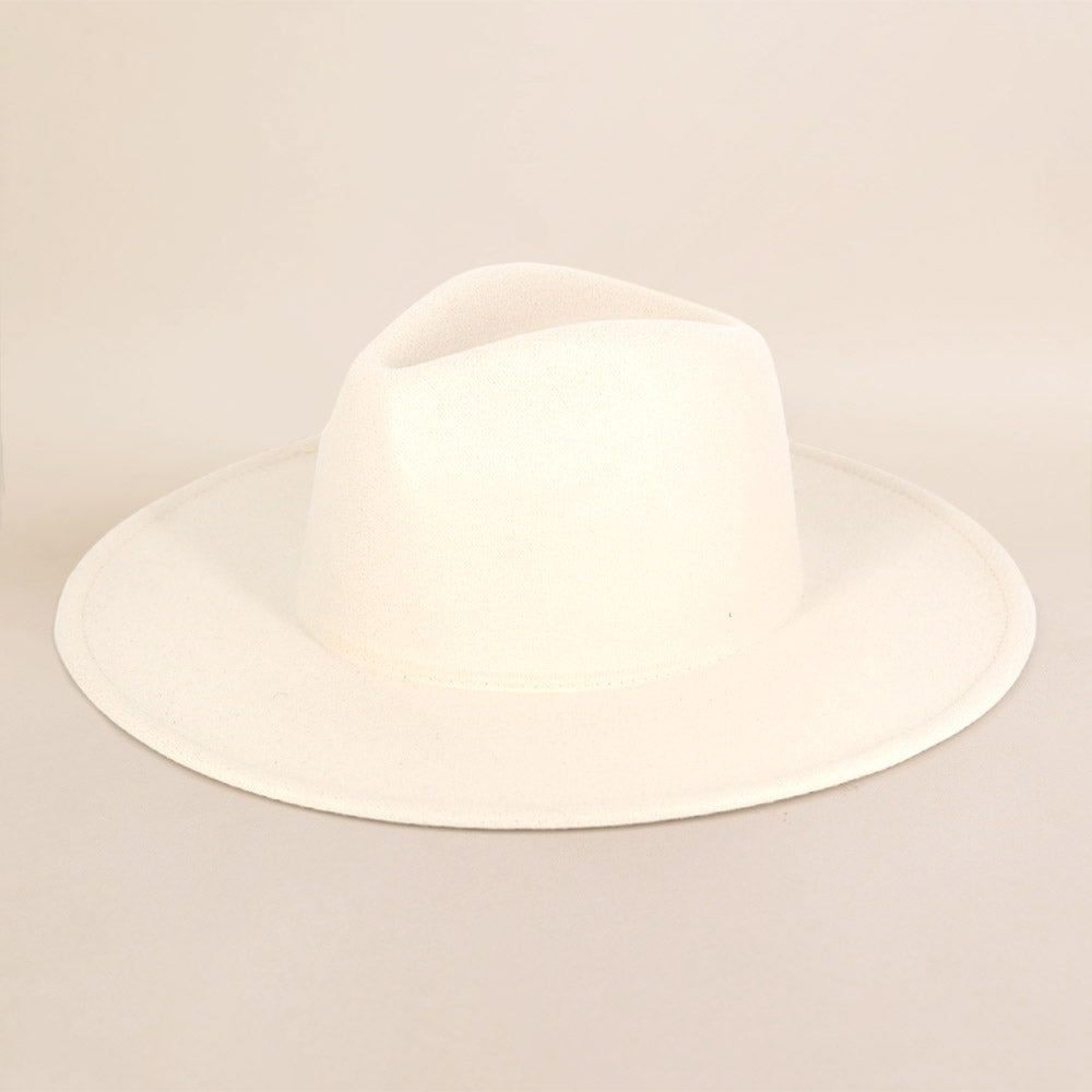 HATEGORY Solid Fedora Panama Hat