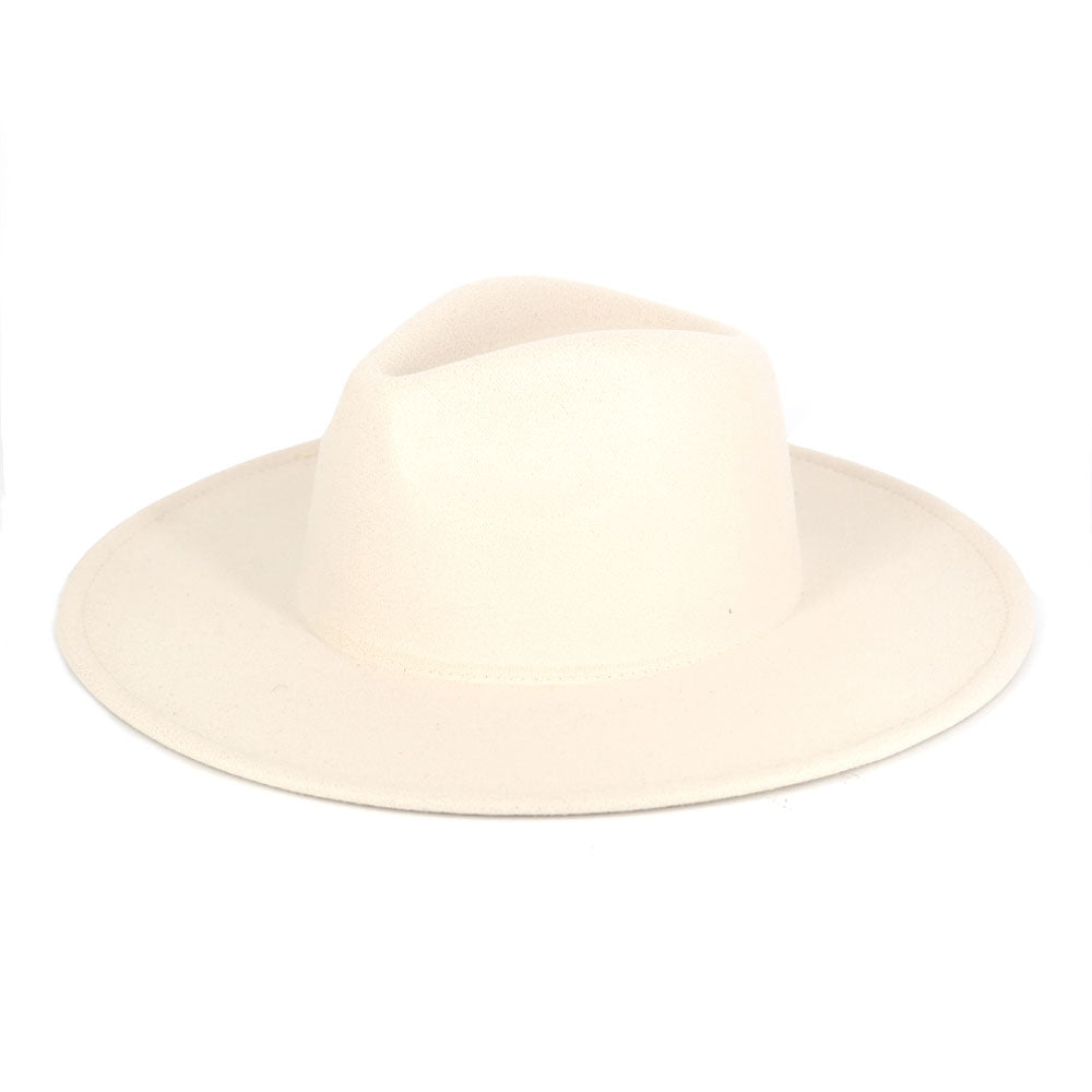 HATEGORY Solid Fedora Panama Hat
